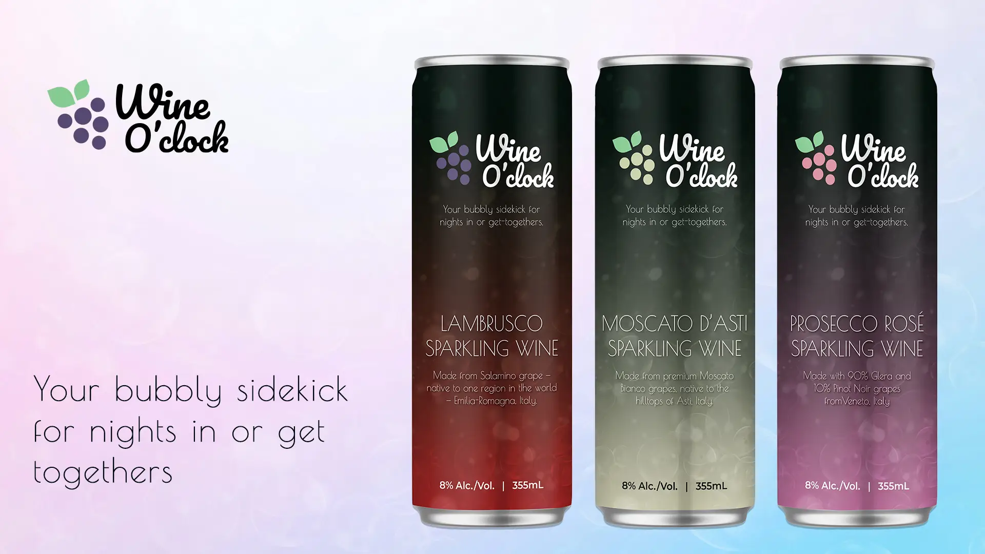 Promotional poster with the tagline "Your bubbly sidekick for nights in or get-togethers".